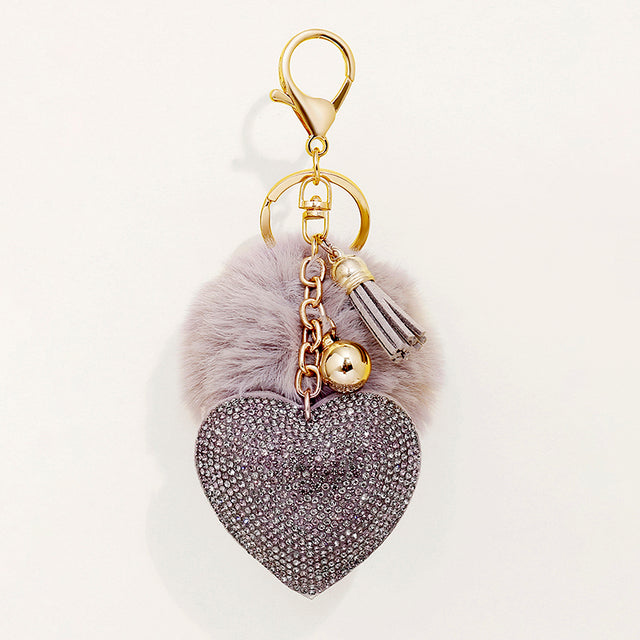 ChaveLove™ - Chaveiro luxo de coração com pompom - PROMOÇÃO DIA DAS MÃES