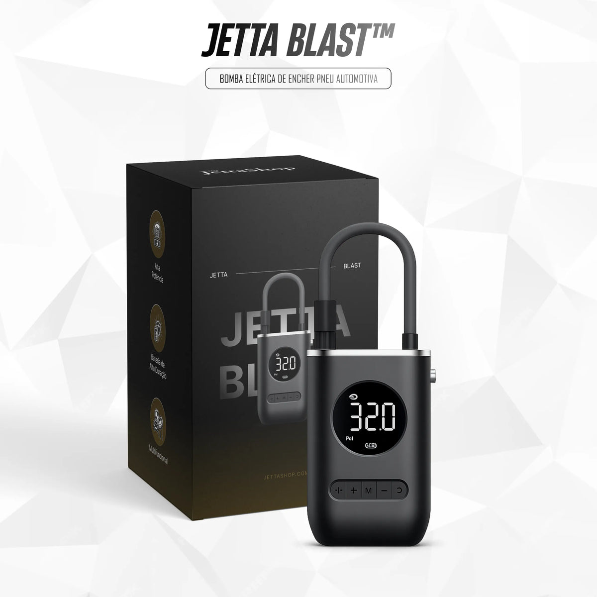 Bomba Elétrica de Encher Pneu Automotiva - Jetta Blast™ [LANÇAMENTO 2026]