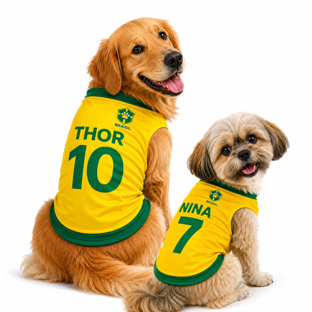 Camisa Pet Personalizada Nome e Número - Meu Pet Torcedor