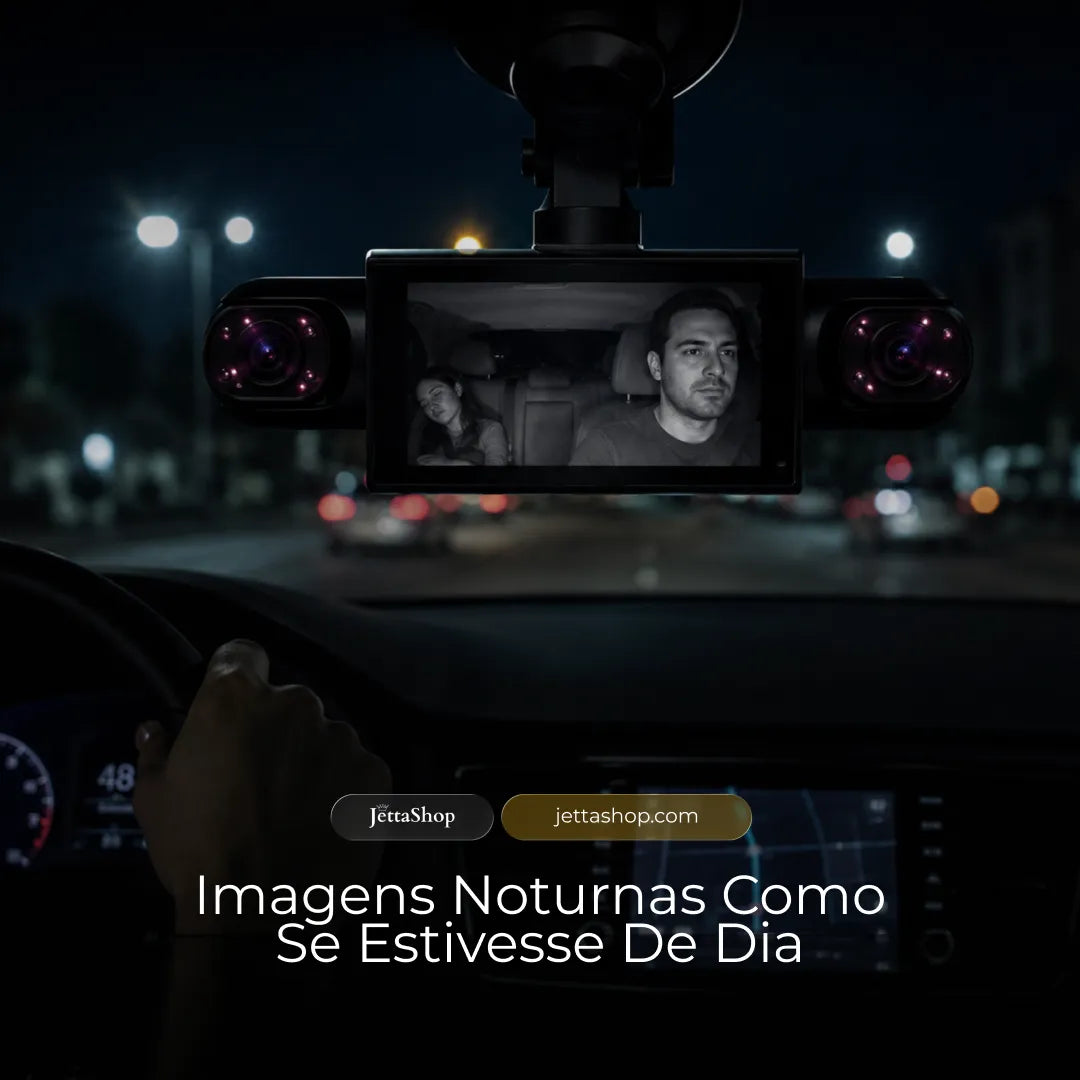 Jetta DashView™ - Câmera Veicular Dupla com Gravação Full HD e Visão Noturna (LANÇAMENTO 2026)