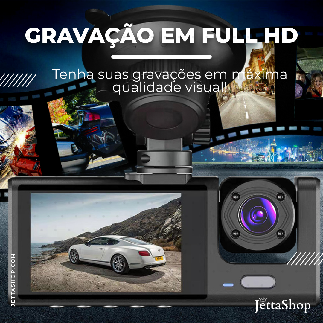 Câmera Veicular 3 em 1 com Visão Noturna - VisionJetta™ [ESPECIAL BLACK FRIDAY]