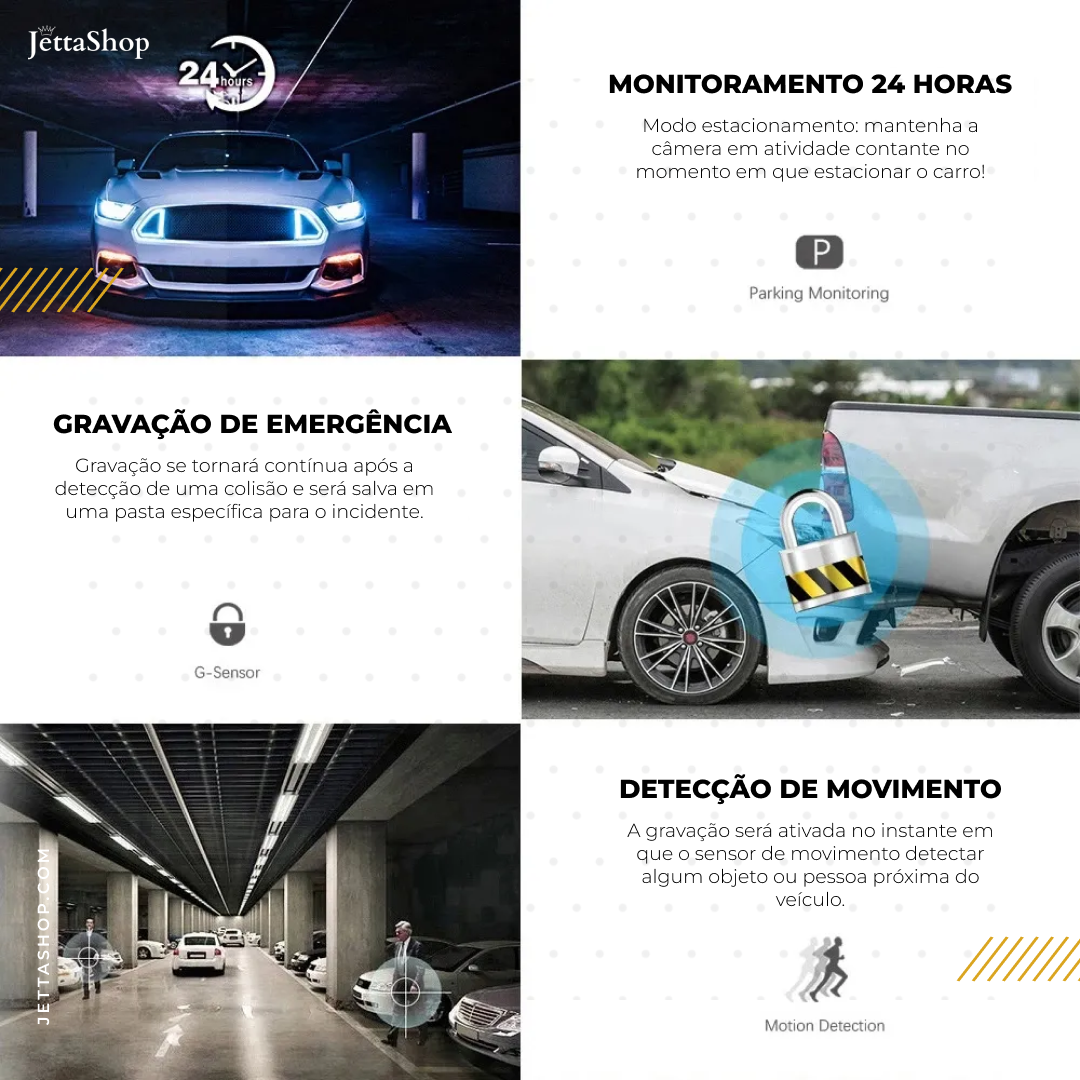 Câmera Veicular 3 em 1 com Visão Noturna - VisionJetta™ [ESPECIAL BLACK FRIDAY]