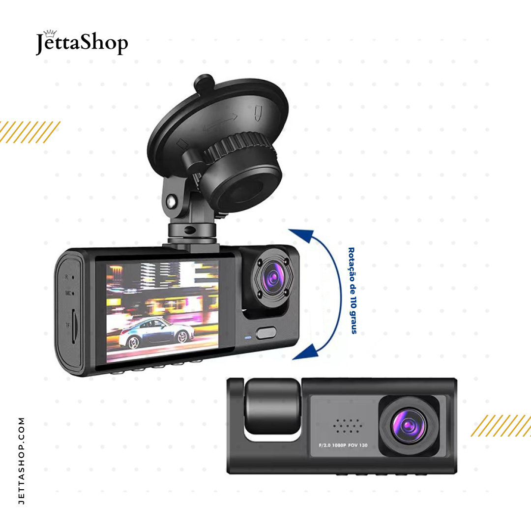 Câmera Veicular 3 em 1 com Visão Noturna - VisionJetta™ [ESPECIAL BLACK FRIDAY]