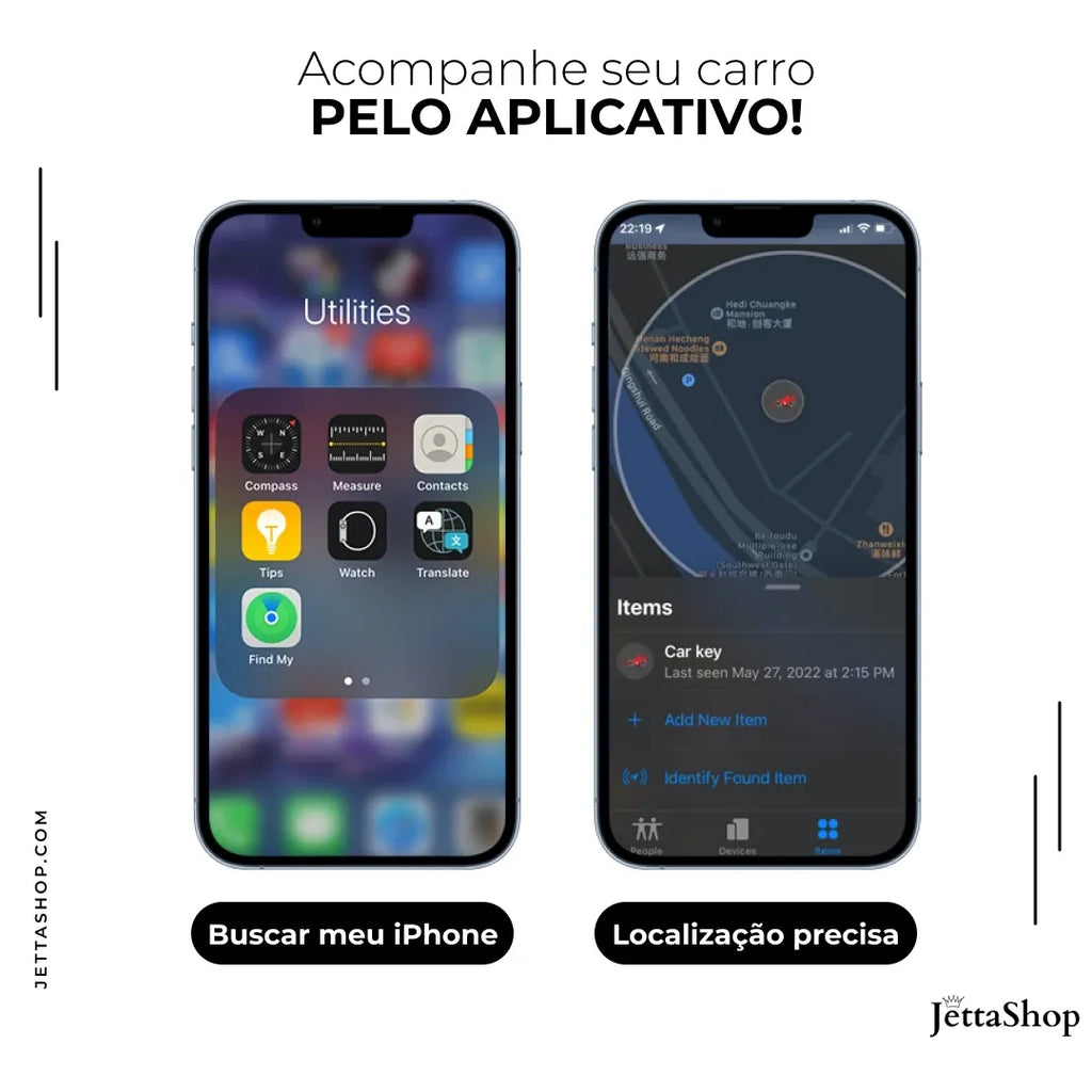 Rastreador GPS Automotivo para iPhone - FindJetta™ (PROMOÇÃO LIMITADA ATÉ HOJE 23:59)