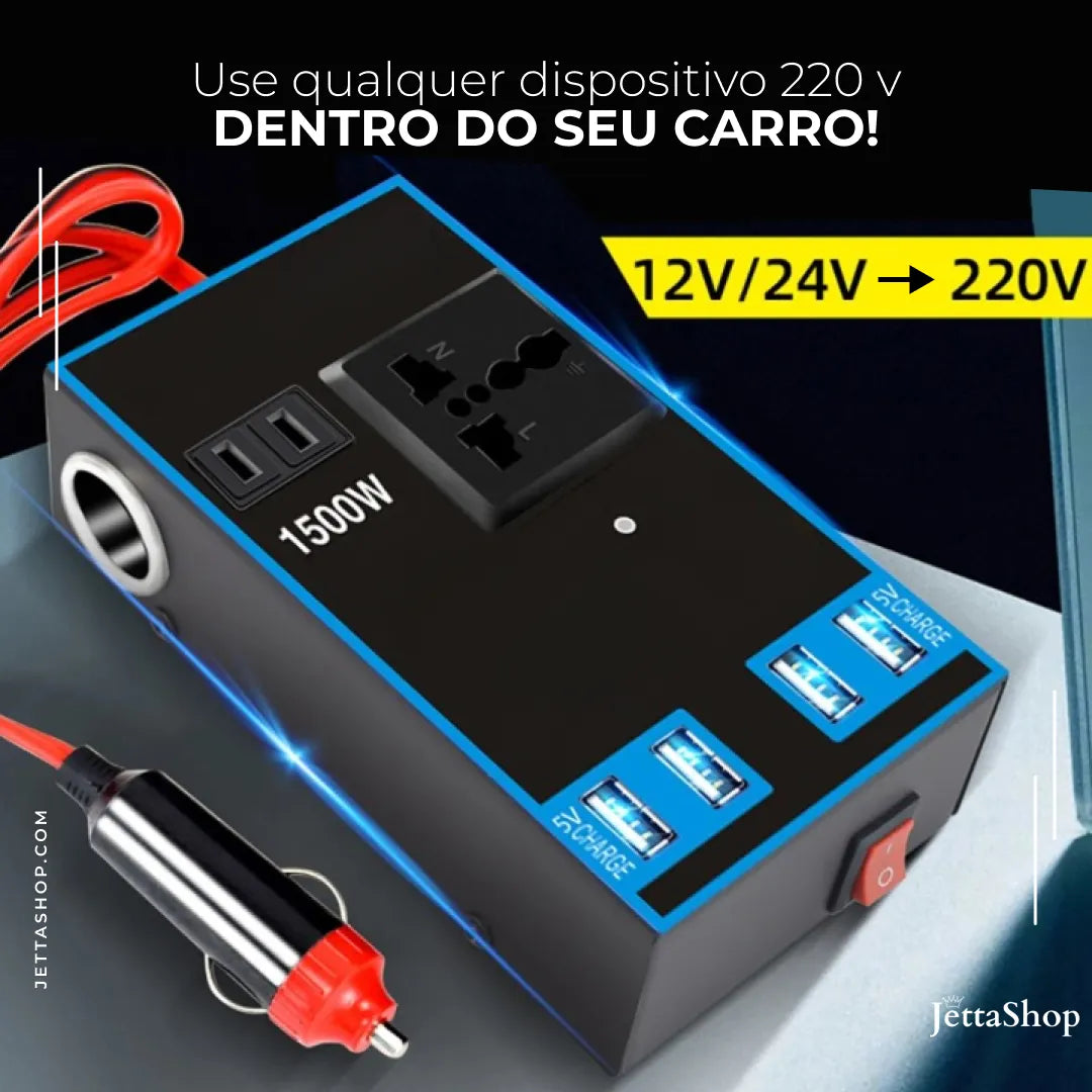 Inversor de Potência para Acendedor de Cigarro Automotivo Multiuso - Jetta ChargeInverter™ [ESPECIAL BLACK FRIDAY]