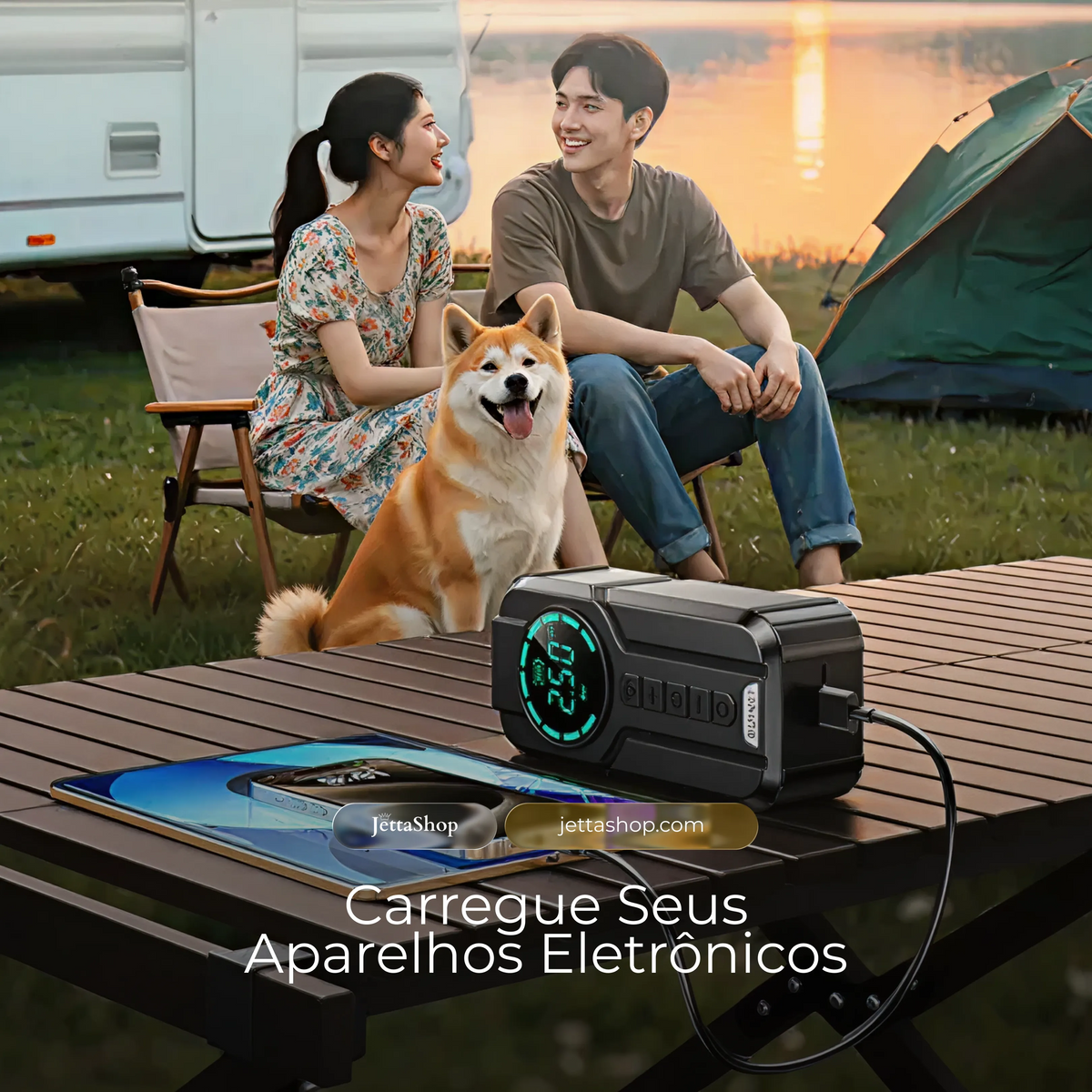 Bomba Elétrica de Encher Pneu + Carregador de Bateria Automotiva - Jetta AirPower™ [ESTOQUE LIMITADO]