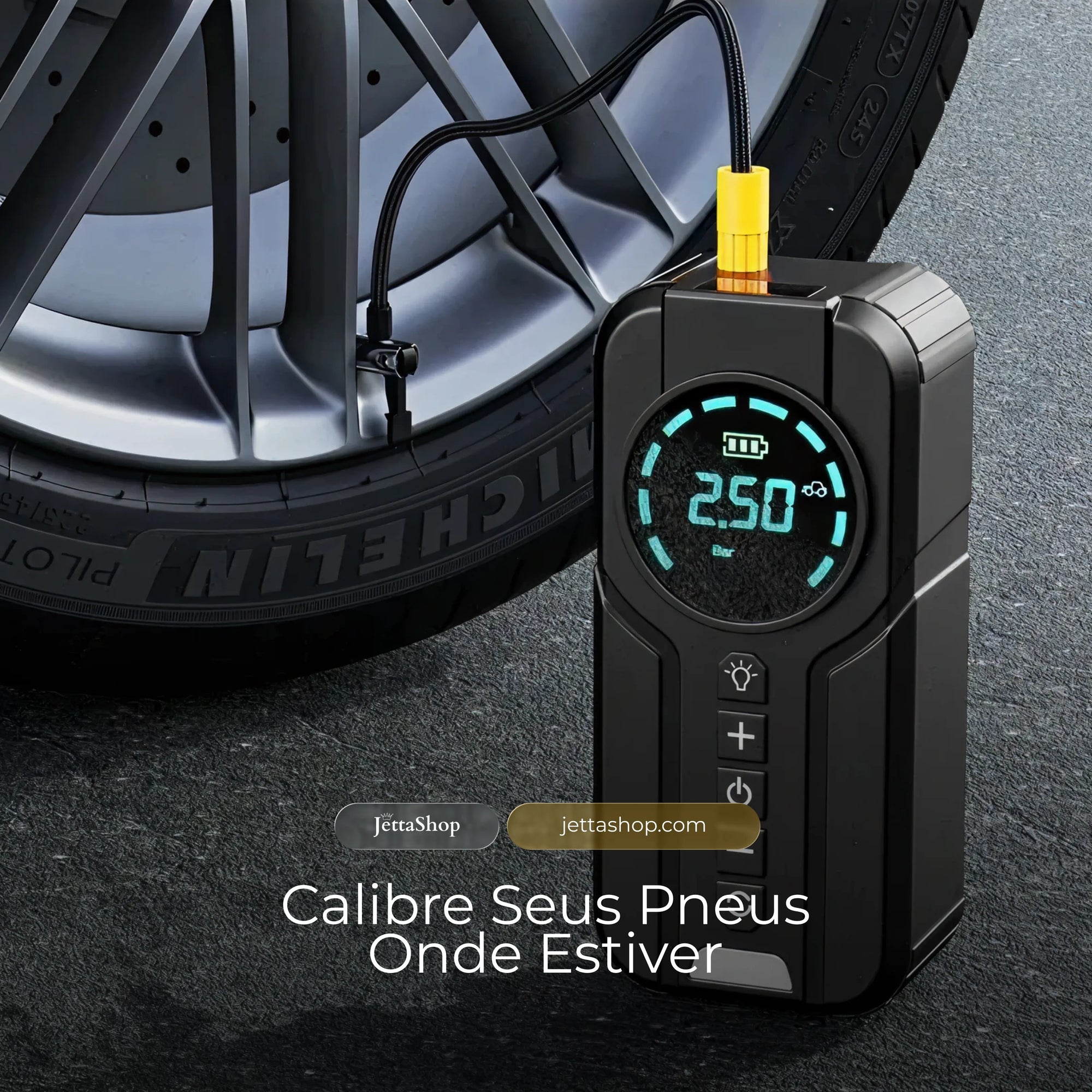 Bomba Elétrica de Encher Pneu + Carregador de Bateria Automotiva - Jetta AirPower™ [ESTOQUE LIMITADO]