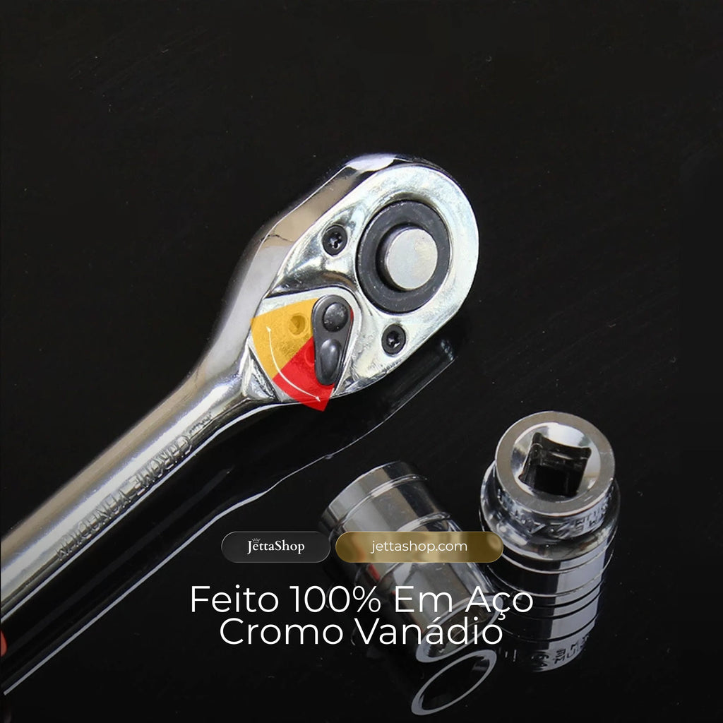 Jogo de Soquetes 1/2" com Catraca Profissional – Jetta TorquePro™ [ESTOQUE LIMITADO]