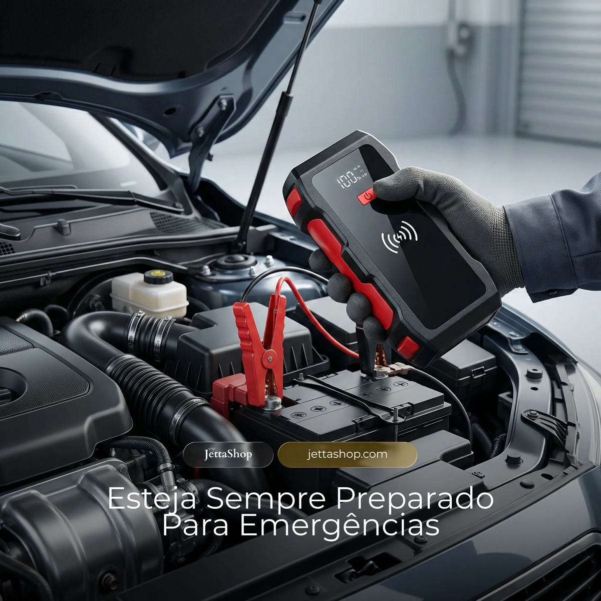 Auxiliador de Bateria Automotiva com Carregamento por Indução para Celular - Jetta PowerCharge™ [ESTOQUE LIMITADO]