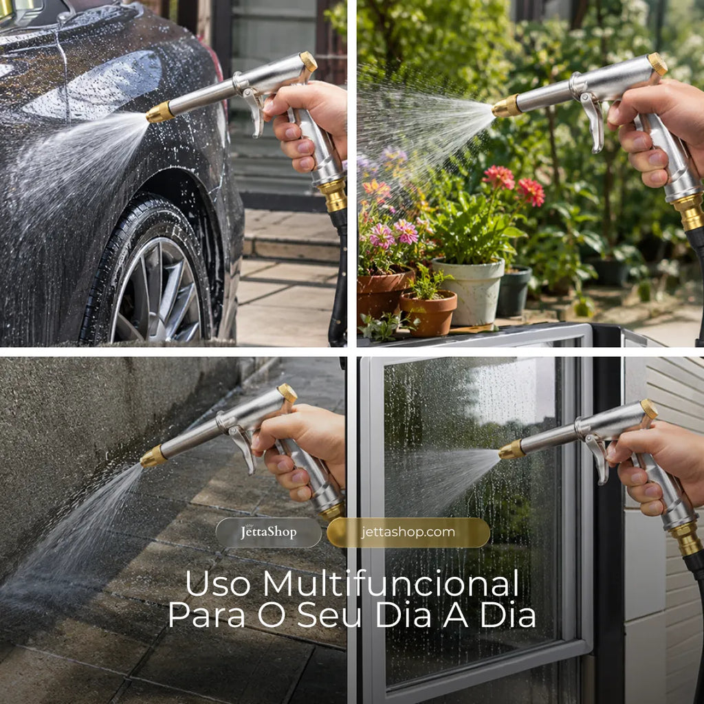 Jetta HydroJet™ - Pistola de Alta Pressão para Mangueira com 3 Modos de Jato e Corpo em Metal (PROMOÇÃO LIMITADA)