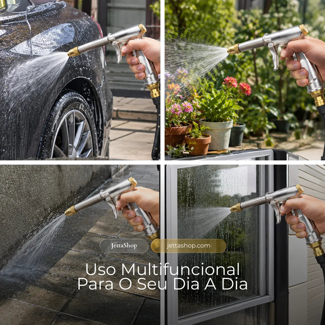 Jetta HydroJet™ - Pistola de Alta Pressão para Mangueira com 3 Modos de Jato e Corpo em Metal (PROMOÇÃO LIMITADA)