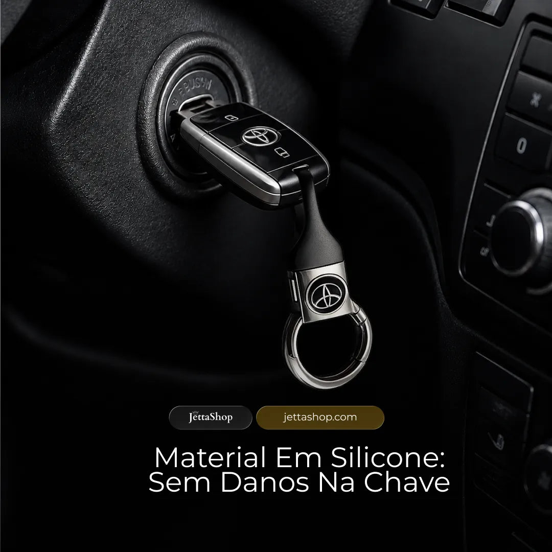 Jetta KeyLux™ - Chaveiro Premium com Logo Gravado a Laser e Presilha Anti-Perda (PROMOÇÃO LIMITADA)