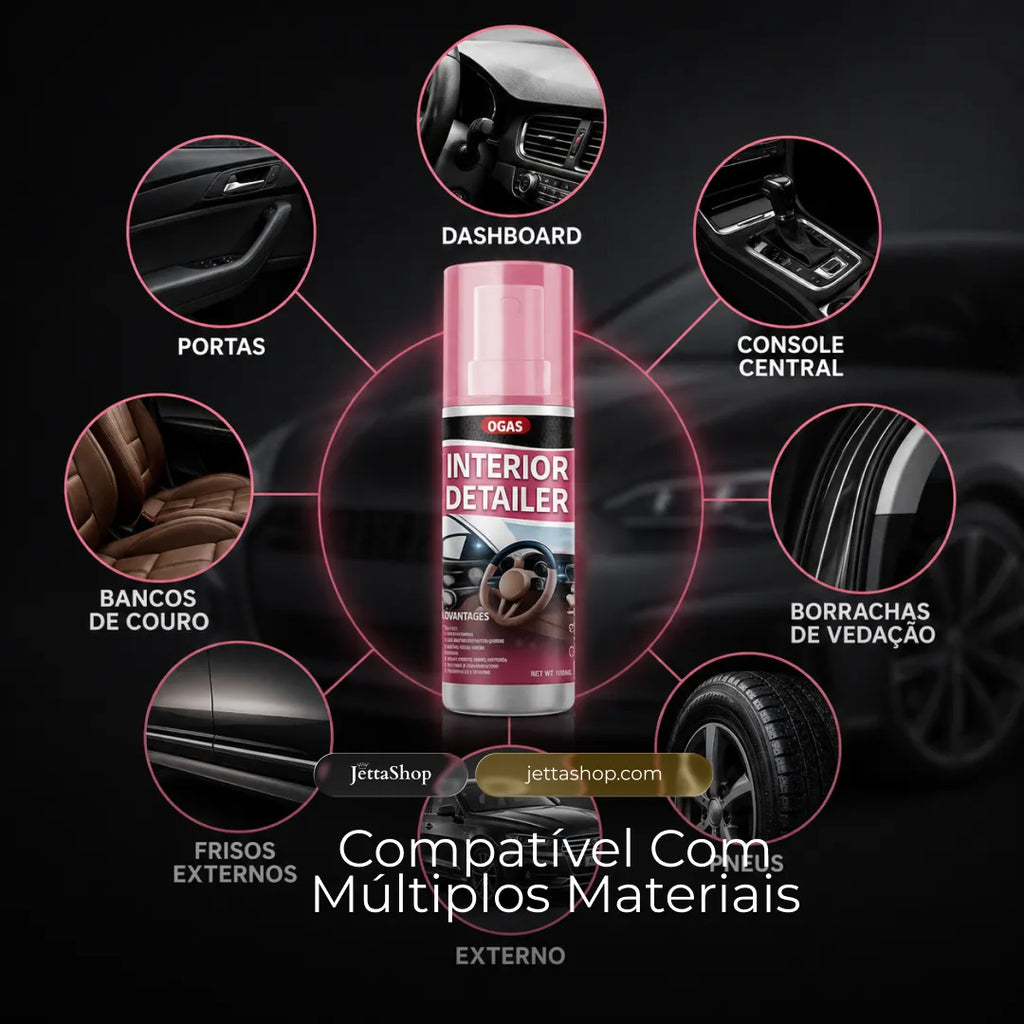 Jetta DetailPro™ - Spray Renovador de Interior Automotivo com Proteção UV e Camada Hidrofóbica (PROMOÇÃO LIMITADA)