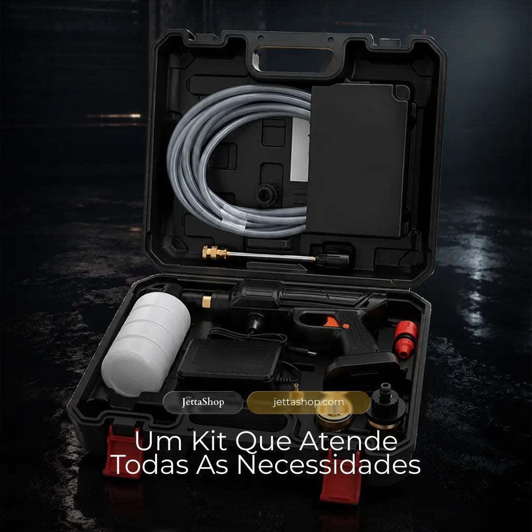 Lavadora de Alta Pressão JettaWash™ - Kit Completo Com Maleta e Bateria Recarregável [PROMOÇÃO LIMITADA]