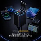 Jetta PowerHub™ - Carregador Veicular 7 em 1 com Cabos Retráteis e Display de Voltagem [LANÇAMENTO 2026]