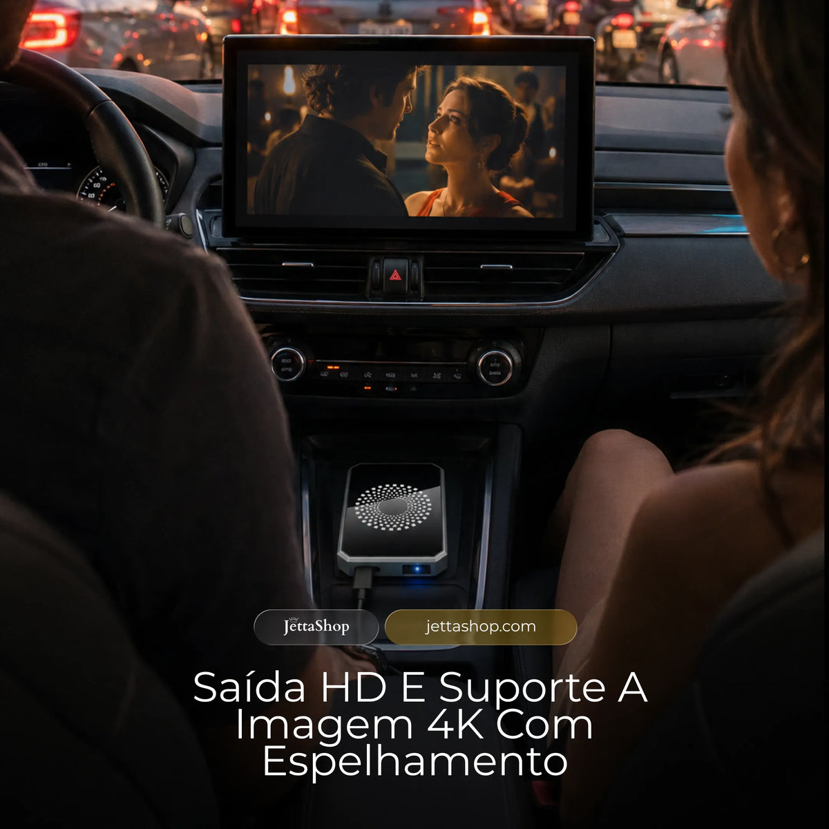 Jetta SmartCore™ - Adaptador Android para Multimídia com CarPlay e Android Auto Sem Fio, Saída 4K, e Atualização OTA [PROMOÇÃO LIMITADA]