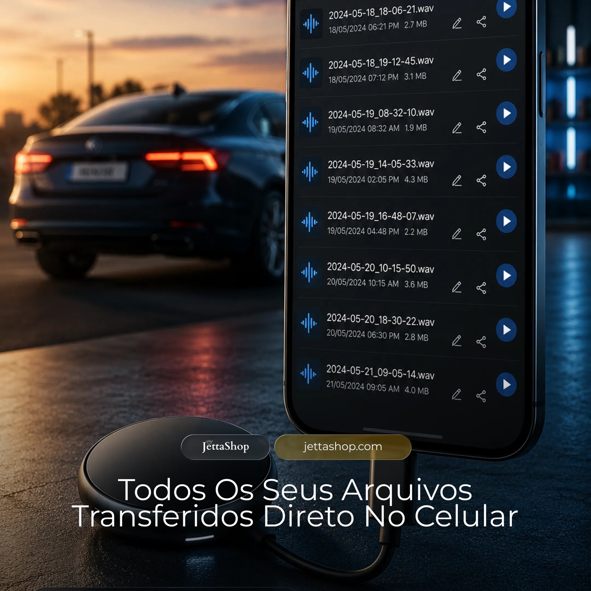 Jetta EchoPin™ - Mini Gravador de Áudio Veicular Magnético com Ativação por Voz [PROMOÇÃO LIMITADA]