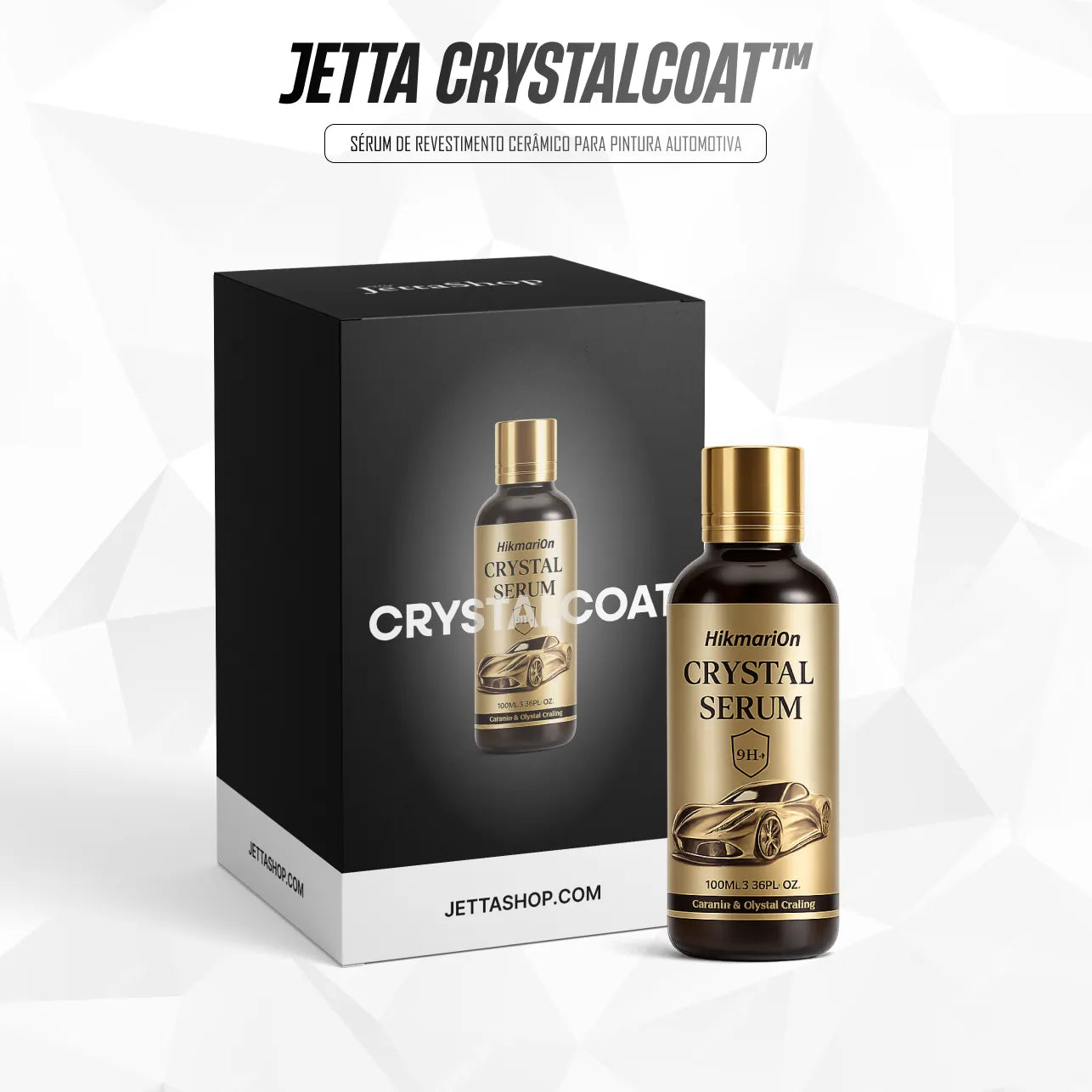 Jetta CrystalCoat™ - Sérum de Revestimento Cerâmico para Pintura Automotiva com Proteção UV e Efeito Hidrofóbico (PROMOÇÃO LIMITADA)