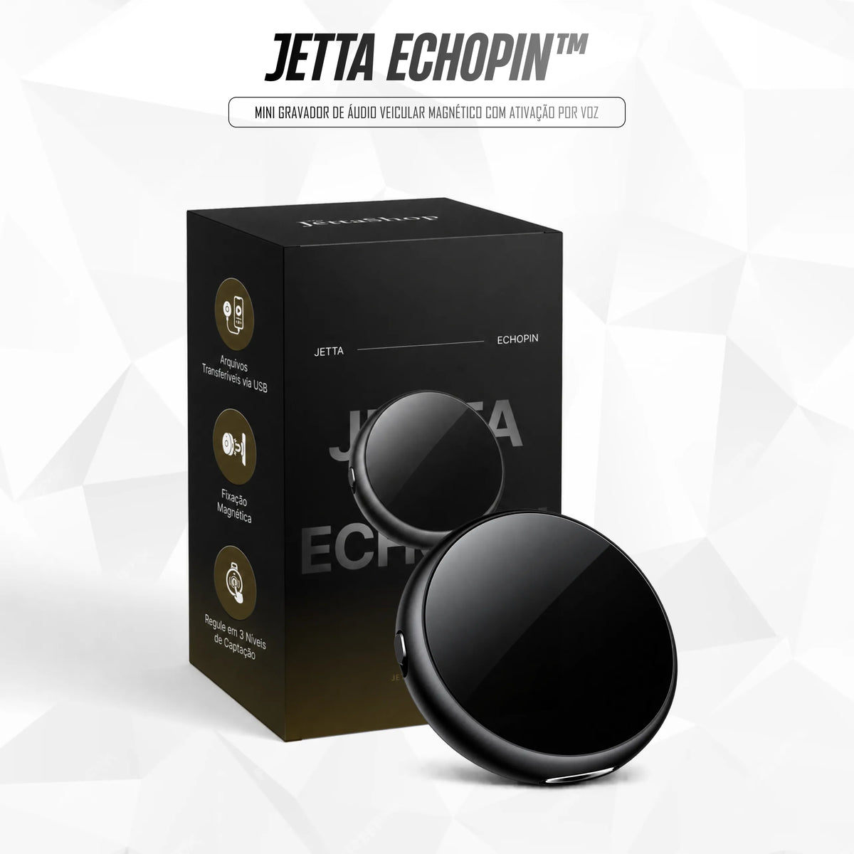 Jetta EchoPin™ - Mini Gravador de Áudio Veicular Magnético com Ativação por Voz [PROMOÇÃO LIMITADA]