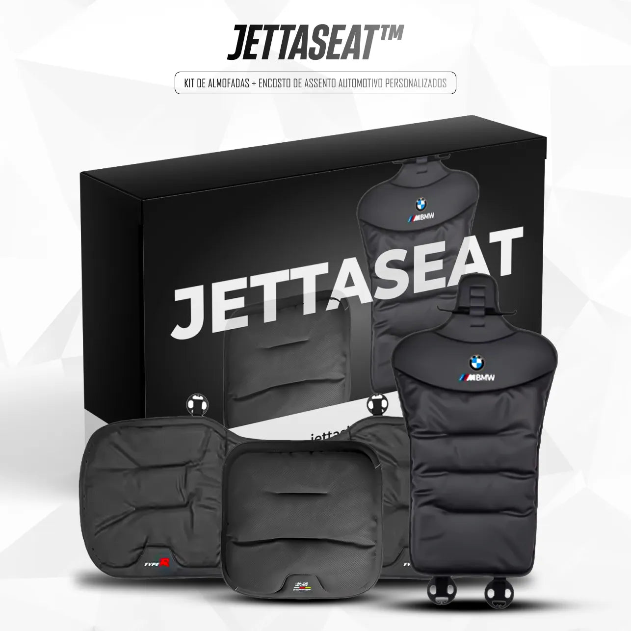 JettaSeat™ - Kit de Almofadas + Encosto de Assento Automotivo Personalizados [LANÇAMENTO 2026]