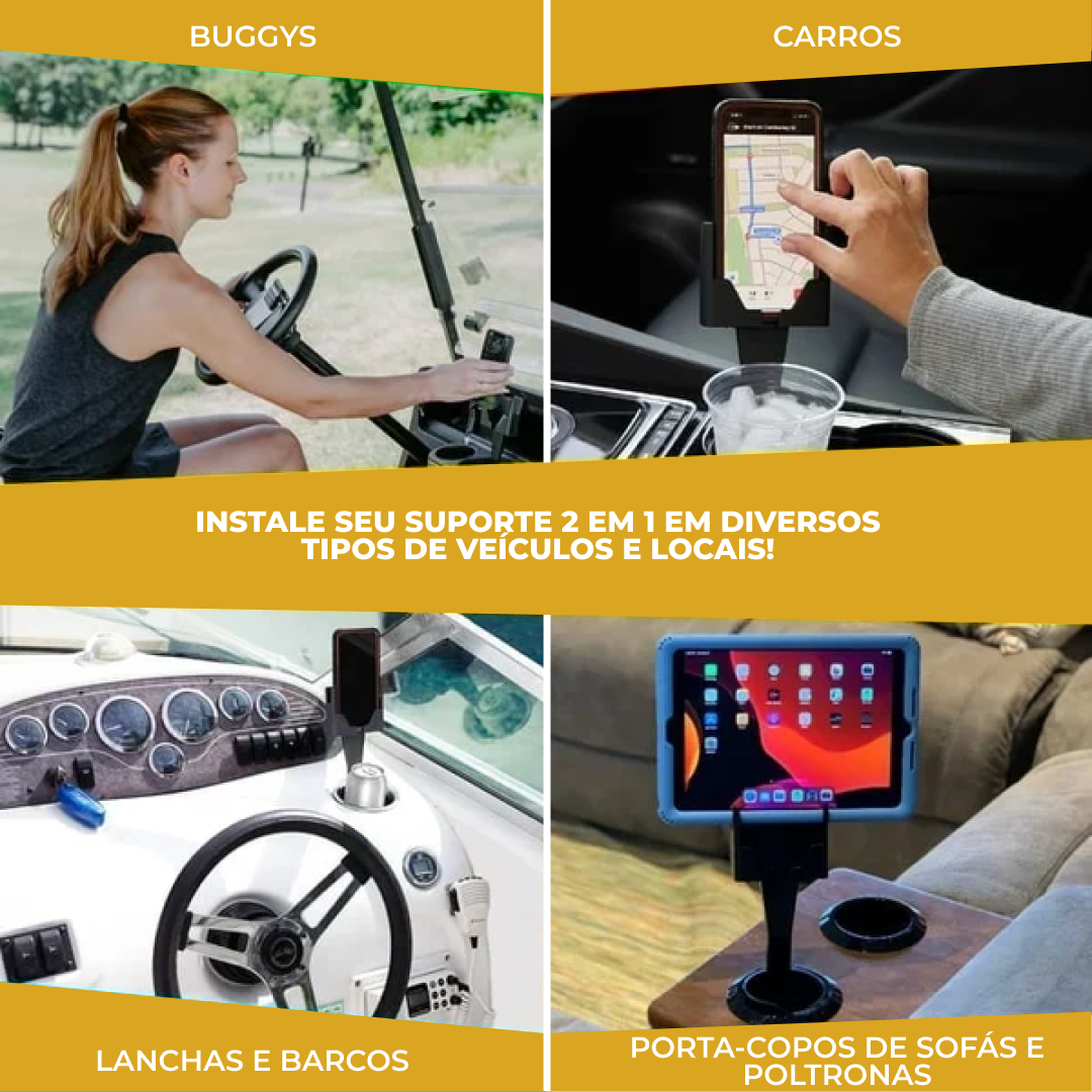 Cup Holder Jetta™ - Suporte 2 em 1 para celular [COMPRE 1 LEVE 2]