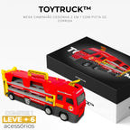 Mega Caminhão Cegonha 2 em 1 com Pista de Corrida - Jetta ToyTruck™ [+ 6 CARRINHOS DE BRINDE]