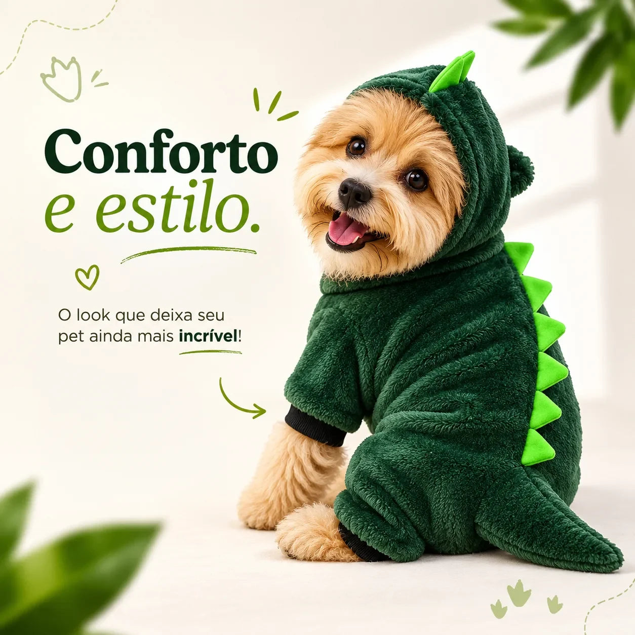 Casaco Pet Dino Confortável - imagem 3 - Meu Pet Torcedor